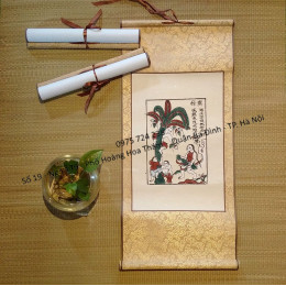 Tranh biểu lụa hứng dừa