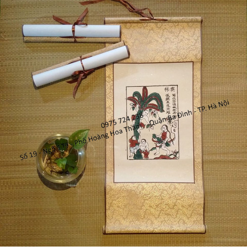 Tranh biểu lụa hứng dừa Tranh biểu lụa hứng dừa